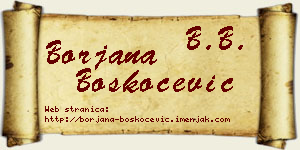 Borjana Boškoćević vizit kartica